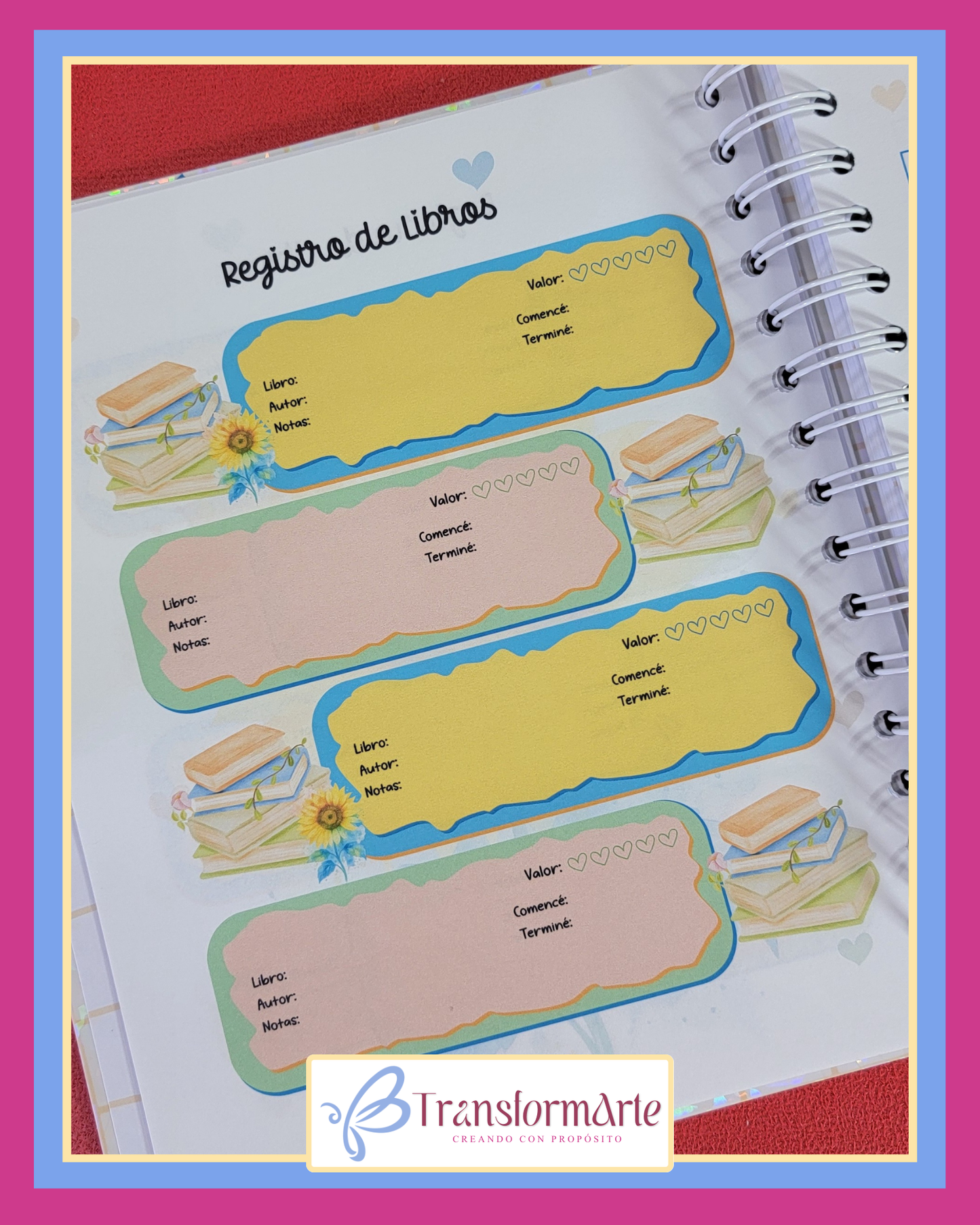 Colección Girasol - Salmo 19:1 - Planificador/Devocional - Marcador de Páginas y Bolígrafo