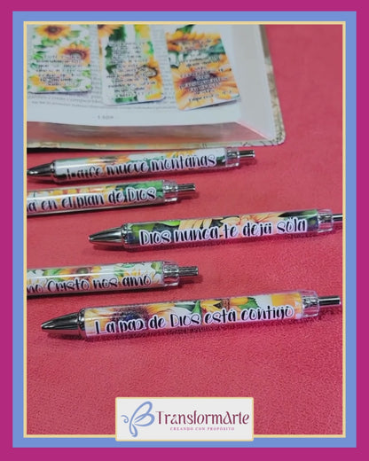 Colección Girasol “Reverdecerás” - Marcadores de Páginas y Bolígrafos